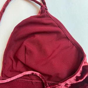 Victoria's Secret Velvet Bralette in Deep Red thumbnail 4