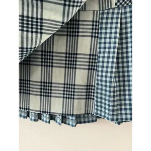 Urban Outfitters Skirt Women's Medium Blue Plaid Twee Pleated Mini Academia thumbnail 4