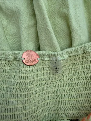 Free People FP One Mexico City Embroidered Ruffle Shorts Green Orange Medium thumbnail 10