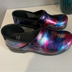 Dansko Professional Watercolor Patent Leather Clogs thumbnail 2