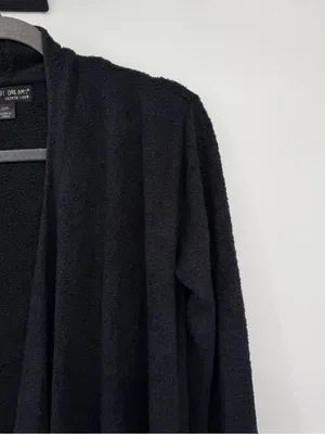 Barefoot Dreams CozyChic Lite Long Cardigan S/M Black Open Front Style 436 thumbnail 6