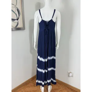 Torrid Navy Tie Dye Lace Up Back Maxi Dress Womens Plus Size 1 1X Boho Sundress thumbnail 4