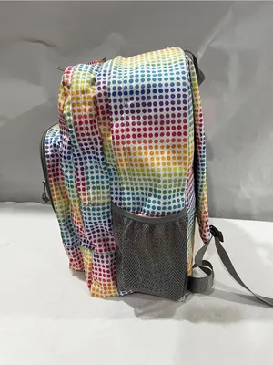 L.L.Bean Deluxe Backpack Book Pack Multicolor Polka-Dots Adjustable Straps thumbnail 3
