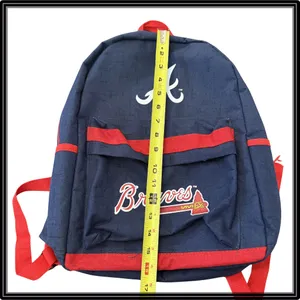 Atlanta Braves Youth Backpack MLB Stadium Giveaway Kids Book Bag Navy Never Used thumbnail 3
