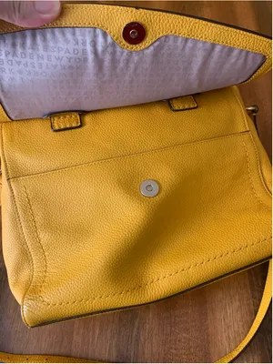 Kate Spade Margaux Saffron Yellow Satchel – Pebbled Leather Crossbody Tote thumbnail 12
