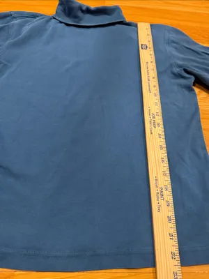 L.L.Bean blue cotton turtleneck size medium. thumbnail 3