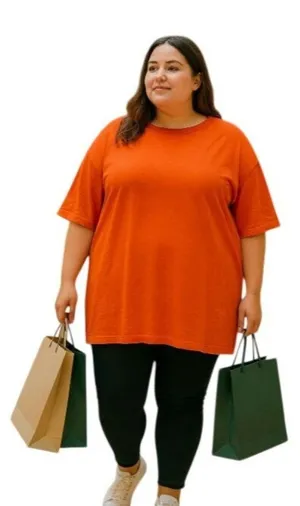 A New Day Size 3XL Pull Over Casual Short Sleeve Tunic T-Shirt Orange thumbnail 1