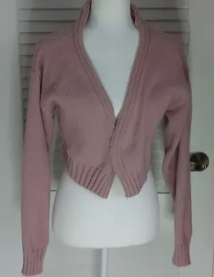 SHEIN Pink Open Front Cropped Cardigan L Casual Classic Preppy Spring Barbiecore thumbnail 1