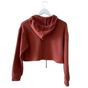 Wild Fable Cropped Boxy Hoodie Loopback Brown Soft Cozy Womens Sweatshirt SZ XS thumbnail 5
