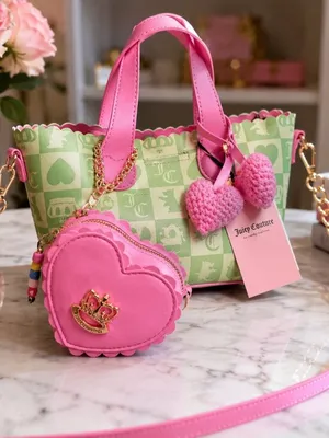 Juicy Couture Sweet Break Time Mini Tote Retro Green Pink Charm NWT thumbnail 1
