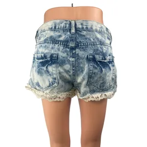 Forever 21 Blue Acid Wash Distressed Raw Hem Cut Off Denim Jeans Shorts Size 30 thumbnail 2