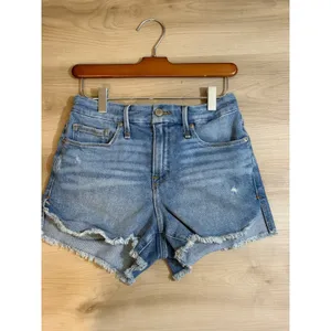 Good American Good Shorts Women 2 Blue‎ Cut Off High Rise Denim Jean Shorts thumbnail 9