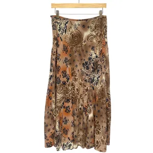 Vintage Alfani Petite Midi Skirt Size 10P Brown Orange Blue Y2K Whimsigoth Fairy thumbnail 7