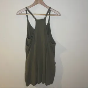 Romper Dress Shorts Women Large Green Adjustable Straps Pockets Summer Lined thumbnail 8