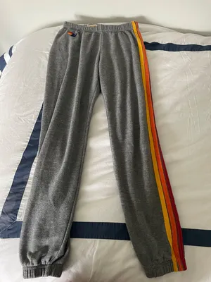 Aviator Nation 5-Stripe Sweatpants - Heather Grey - Women's XS☀️🌊🏄🏼‍♀️ thumbnail 1