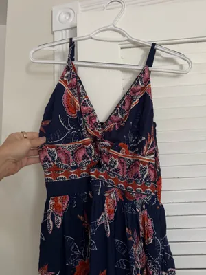 Floral Midi Dress Blue Size XS thumbnail 2