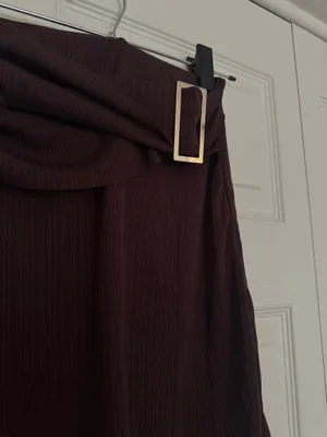 ORPHE nwt brown asymmetric knee length skirt thumbnail 4