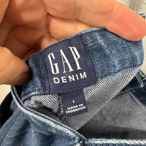 GAP Denim Overall Dress Womens Size L Medium Wash Blue Sleeveless Pockets thumbnail 8
