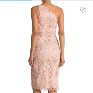 Reiss Mena Crochet Lace One-Shoulder Dress Blush Pink NWT Size 2 thumbnail 2