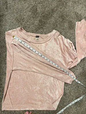 We the Free Milan Crushed Velvet Top in Pink Size Small thumbnail 11