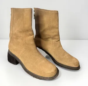 Tommy Hilfiger Womens Vintage Y2K Suede Squared Toe Block Heel Boots Size 7.5 thumbnail 1