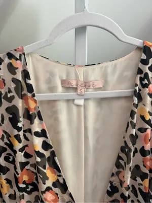 Hutch Wrap Animal Floral Print Flutter Sleeve Dress Small thumbnail 3