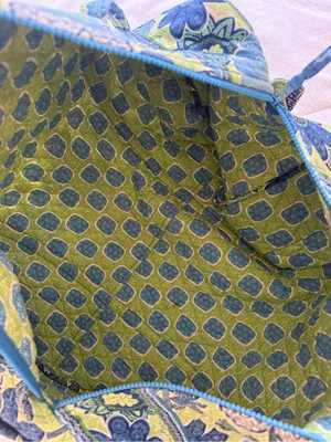 Vera Bradley XL Duffel Travel Bag Retired Daisy Doodle Print Blue Green Flowers thumbnail 10