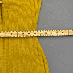 Reformation Ribbed Maxi Dress Mustard Yellow Keyhole Cutout Sleeveless Size M thumbnail 6