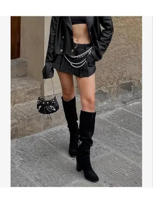 NEW Knee High Square Toe Chunky Block Heel Side Zipper Vegan Suede Long Boots 11 thumbnail 2