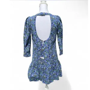 Free People Women's The Avenue Mini Dress Blue Floral Size S NWOT 97% cotton thumbnail 6