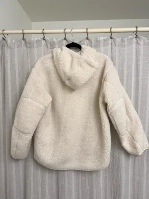 H&M women’s fleece zip-up puffer jacket thumbnail 3