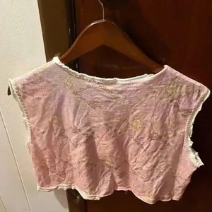 NWT LOVESHACKFANCY Women's Ismay Cropped Embroidered Tank Top Pop of Pink L thumbnail 5