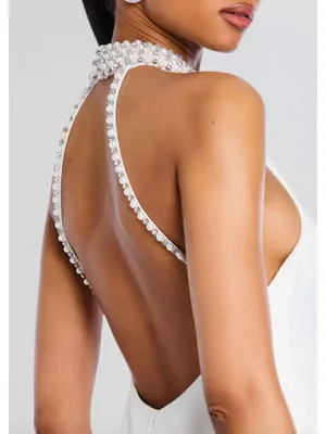 Retrofete Penelope Open Back Mini Dress White Womens Size Large thumbnail 4