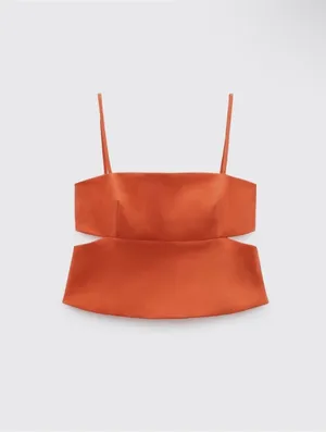 ZARA Orange Cut-Out Top thumbnail 3