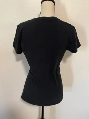 Embroidered Colorful Floral Mexican Blouse Black Size XL thumbnail 3