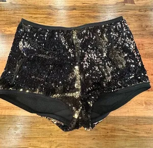 Euc Jill Lindsey Designs Double Color Black/Gold Sequence Culotte thumbnail 1