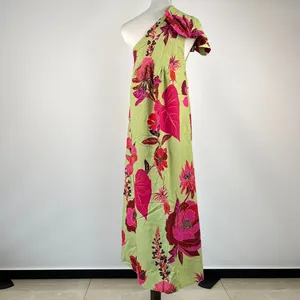 NWOT Farm Rio Fresh Garden One-Shoulder Linen Blend Midi Dress Size XS thumbnail 9