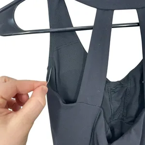 Athleta Transcend Bodysuit Black Yoga‎ Pilates One Piece Strappy Back Pockets XS thumbnail 8