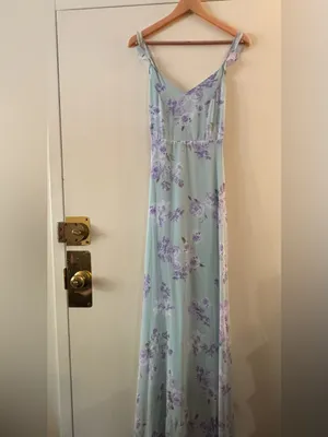 Lulus Meteoric Rise Sage Green Floral Print Maxi Dress Small thumbnail 5