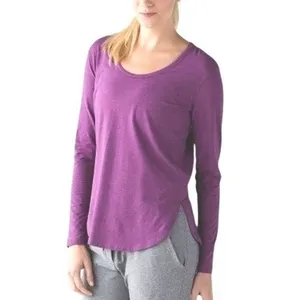 Lululemon Purple Long Sleeve Top Thumb Holes Athletic Shirt Love Scoop? Hot Pink thumbnail 10