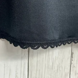 Vintage Fruit Of The Loom Black Nylon Lace Trim Slip Skirt Large Whimsigoth Goth thumbnail 3