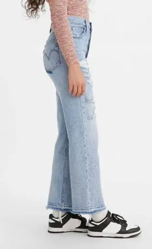 LEVI'S Ribcage High Rise Destructed Straight Jeans in Wash Haleys Comment US 28 thumbnail 15