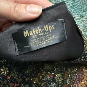 Vintage Match-Ups cotton batik beaded floral black boho vest, size large XL thumbnail 5