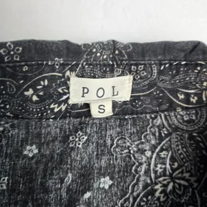 POL Clothing Paisley Bandana‎ Button Down Shirt Charcoal Grey Oversized FWT57 S thumbnail 3