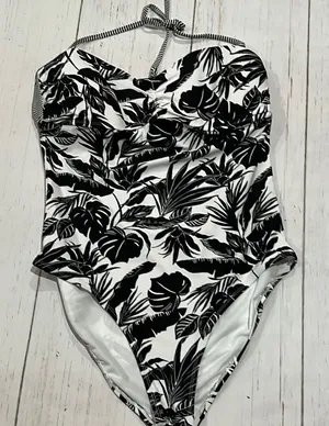 Old navy black and white halter bathing suit nwt thumbnail 1