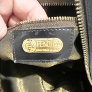 FENDI BLACK NYLON LEATHER 2 WAY‎ TRAVEL Duffle HAND BAG/1A4261 thumbnail 7