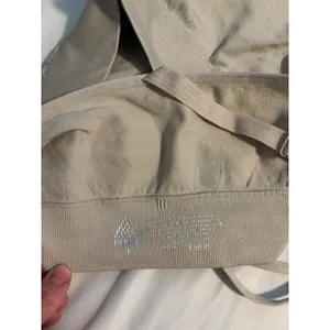 RBX Sports Bra Seamless Camo V-Neck Adjustable Straps Beige Tan Large thumbnail 6