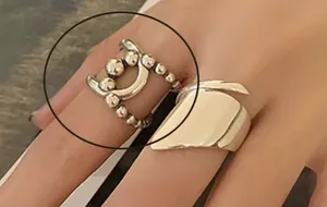 925 Sterling Adjustable Bead‎ Ball Ring thumbnail 1