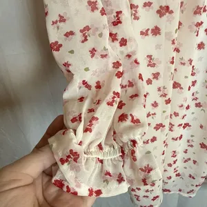 FRANCESCA'S MI AMI WHITE RED FLORAL LONG SLEEVE BABYDOLL DRESS Size XS Preowned thumbnail 8