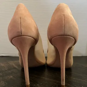 Women’s Schutz Myrine Nubuck Beige Nude Mesh Leather High Heel Sexy Pump 7.5 thumbnail 11